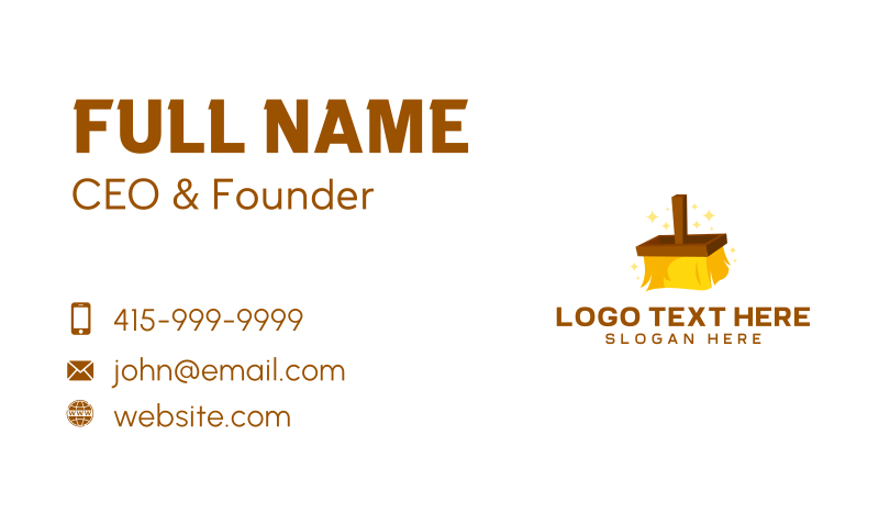 Cleaning Brush Sweeper Business Card